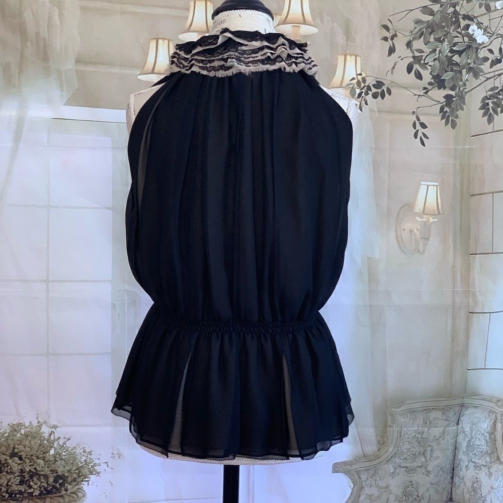 Robert Rodriguez Neiman Marcus Ruffle Black top - Picture 4 of 5